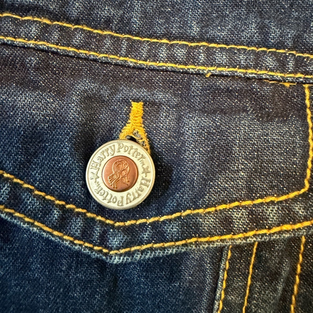 Vintage Harry Potter Denim Jacket Youth M (10โ12) | Y2K Rhinestone Golden Snitch - Picture 4 of 10